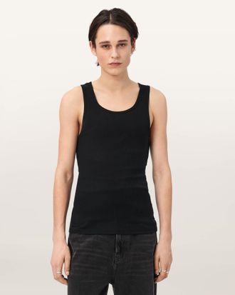 AllSaints Cotton Ribbed Cotton Vest 2 Pack, Size: XL