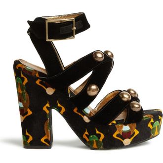 La DoubleJ Medal Wedge (With Studs) Scarab Black at Nordstrom, Size 40 It