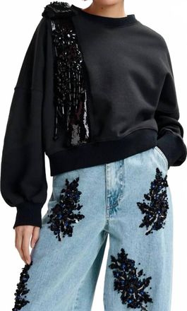 Essentiel Ijoux Embroidered Sweatshirt In Black