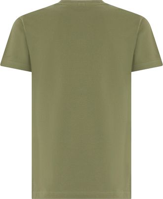 GANT Mens T-Shirt Slim-Fit Cotton Olive Green T-Shirts And Polos