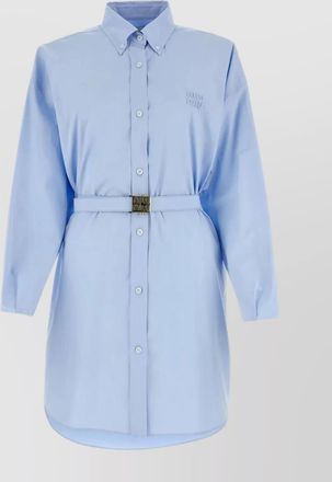 Miu Miu detachable belt poplin shirt dress