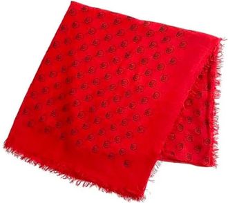 Gucci Pre-owned Silk scarves - Dames - Vintage Accessoires - Rood - ONE Size - Vintage