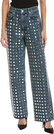 Rag & Bone Shea High-Rise Full Kingston Stud Relaxed Straight Jean