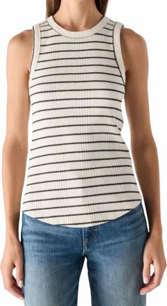 Amo Vera Striped Tank In White
