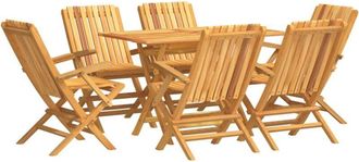 vidaXL Juego De Comedor De Jard&iacute;n 7 Piezas Madera Maciza De Teca Vidaxl