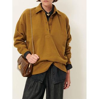 Sessun Sweatshirt met losse pasvorm en geknoopte polokraag, DIMAGGIO