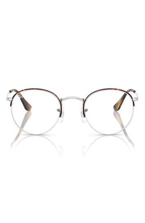 Ray-Ban 51mm Round Optical Glasses in Shiny Havana at Nordstrom