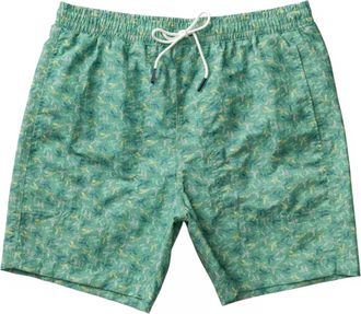 Duck Head Mens Print Sailport Swim Shorts In Aspen Green