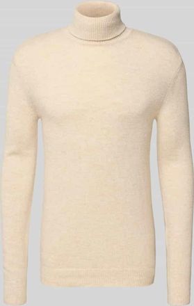 Blend Strickpullover mit Rollkragen Modell BRANKO in Beige Melange, Größe 3XL