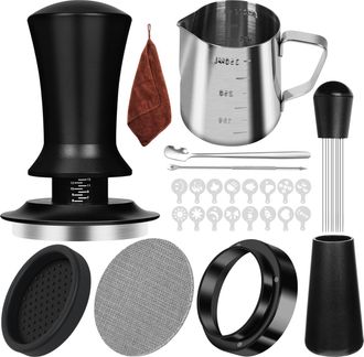 OEM Juego De 25 Prensadores De Caf&eacute; De 51 Mm, Accesorios De Barista Con Anillo Dosificador De 51 Mm, Pantalla De Disco De 51 Mm, Pa&ntilde;o De Barista, Herramie