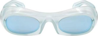 Ferragamo Blue Flash Irregular Ladies Sunglasses SF2030S 451 51