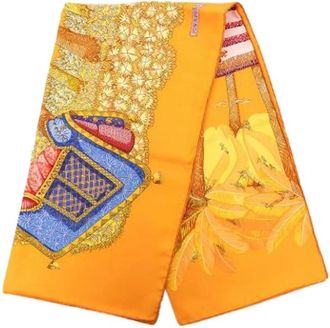 Herm&egrave;s Pre-owned Silk scarves - Dames - Vintage Accessoires - Oranje - ONE Size - Vintage