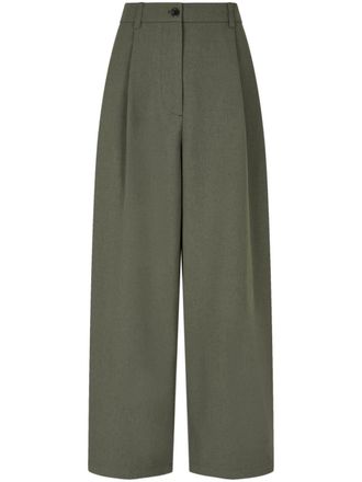 TOMBOY Pantaloni a gamba ampia con nervatura - Verde