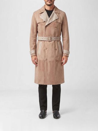 Billionaire Boys Club Trench doppiopetto in pelle scamosciata con dettagli in serpente