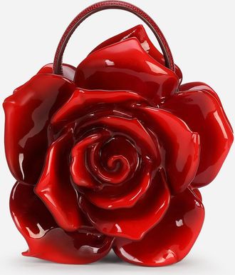Dolce & Gabbana Rose Dolce Box Bag In Painted Resin - Woman Handbags Red Onesize