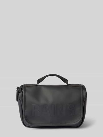Rains Kulturtasche mit Label-Print Modell Texel Wash in Black, Gr&ouml;&szlig;e 1