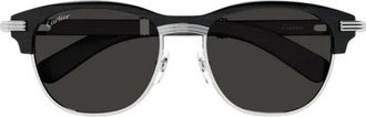 Cartier Ct 0656S Zonnebril - Heren - Zonnebrillen - Zwart - 55 MM - Accessoires