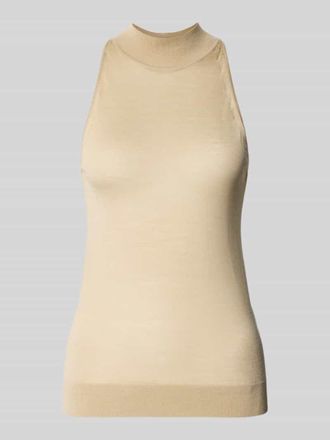 HUGO BOSS Slim Fit Pullunder aus Lyocell-Schurwoll-Mix Modell FARGHERITA in Beige, Gr&ouml;&szlig;e XXL