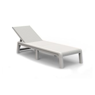 Dmora Dmora - Tumbona Shawinigan, Tumbona De Jard&iacute;n, Cama Plegable Al Aire Libre, Silla Reclinable, 188x58 H29 Cm, Blanco
