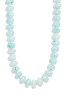 Nordstrom 12mm Beaded Necklace in Light Green- Gold at Nordstrom