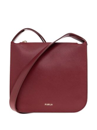Furla small Ava logo-lettering shoulder bag - women - Calf Leather - One Size - Red