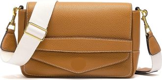 Generic Shoulder Bags Grey Simple Texture Flip Cover Soft Square Bag Woman Commuter(Brown)