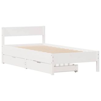 Berkfield Home Full Bed Frame without Mattress White 90x200 cm Solid Wood Pine