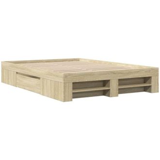 vidaXL Bed Frame without Mattress Sonoma Oak 120x200 cm Engineered Wood Vidaxl