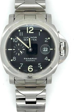 Officine Panerai Pre-owned Panerai Luminor Marina Automatic Chronometer Black Dial Mens Watch PAM00164