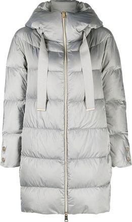 Herno Raso hooded padded coat - women - Polyester/Polyamide/Feather Down - 48 - Grey