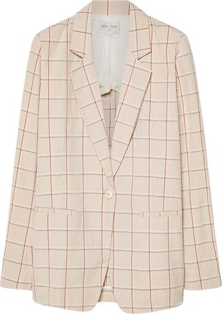 Forte_Forte Organic Tartan Boxy Jacket with Notched Lapels