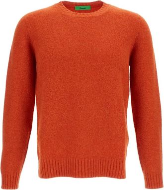 Drumohr Lamswol trui met ronde hals - Heren - Ronde hals truien - Oranje - M - Wol - Truien & Vesten