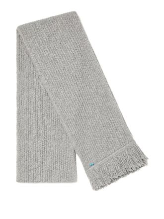 Alanui fringed ribbed scarf - Grey