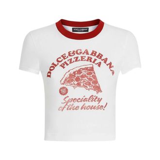 Dolce & Gabbana T-Shirts, female, White, Size: S T-shirt Dolce & Gabbana