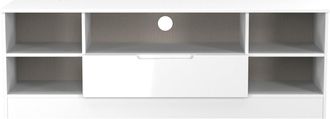 Lewis's Milan Wide 1 Drawer TV & Media Unit in White Gloss & White Matt - Ready Assembled - Lewiss Home | TJ Hughes