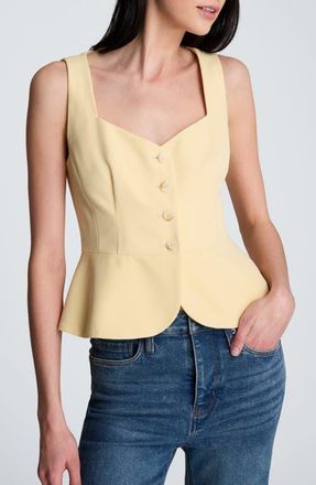 Kenneth Cole Curved Hem Peplum Vest in Pastel Yellow at Nordstrom, Size X-Large