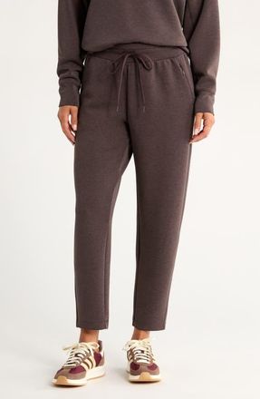 Zella Ultra Soft High Waist Ankle Pants in Brown Mole Heather at Nordstrom, Size X-Small