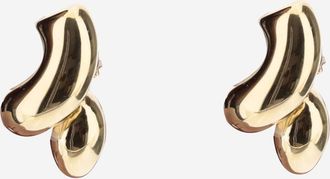 Bottega Veneta Womens Corkscrew Earrings Gold Sterling Silver