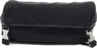 Prada Pre-owned Tessuto Saffiano Schoudertas - unisex - Vintage Heuptassen - Zwart - ONE Size - Vintage