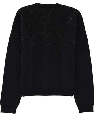 Gucci Crystal-Embellished Wool Cardigan - Black