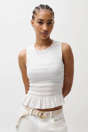 Pistola Denim Phoebe Sleeveless Tank Top In Le Blanc