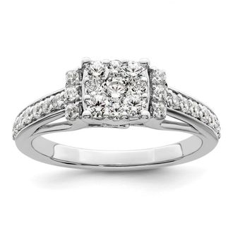 Diamond2Deal 14k White Gold Lab Grown Diamond Engagement Ring 3/4Ct Clarity- VS Color- G-H