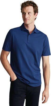 CHARLES TYRWHITT Short Sleeve Cotton Stretch Smart Pique Polo in Royal Blue at Nordstrom, Size Xx-Large