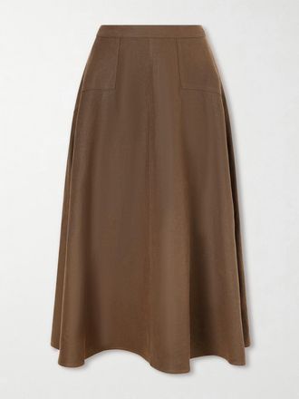 Polo Ralph Lauren Gonna Midi In Canapa - Marrone