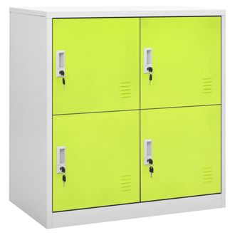 vidaXL Armadietto A Chiave Grigio Chiaro E Verde 90x45x92,5 Cm Acciaio - Vidaxl