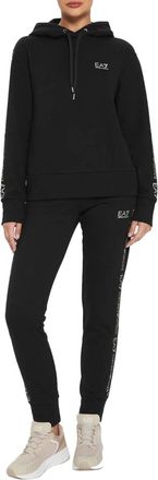 Emporio Armani Zwarte Sportieve Hoodie Jumpsuit - Dames - Trainingspakken - Zwart - 2XL - Fitness