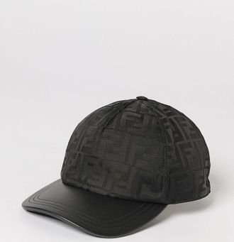 Fendi Cappello FF Fendi in nylon jacquard e pelle