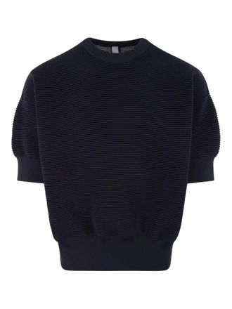 CFCL fine-ribbed crew-neck T-shirt - Blue