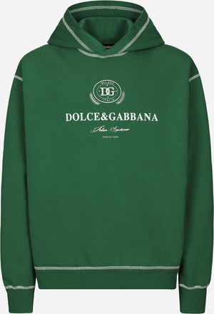 Dolce & Gabbana Hoodie With Print - Man Sweatshirts Green 46