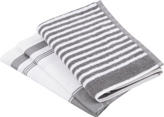 ROSS Geschirrtuch »Exclusiv« 1x Küchen-Frottiertuch (Streifen) und 2 Geschirrtücher (Gartenkräuter)